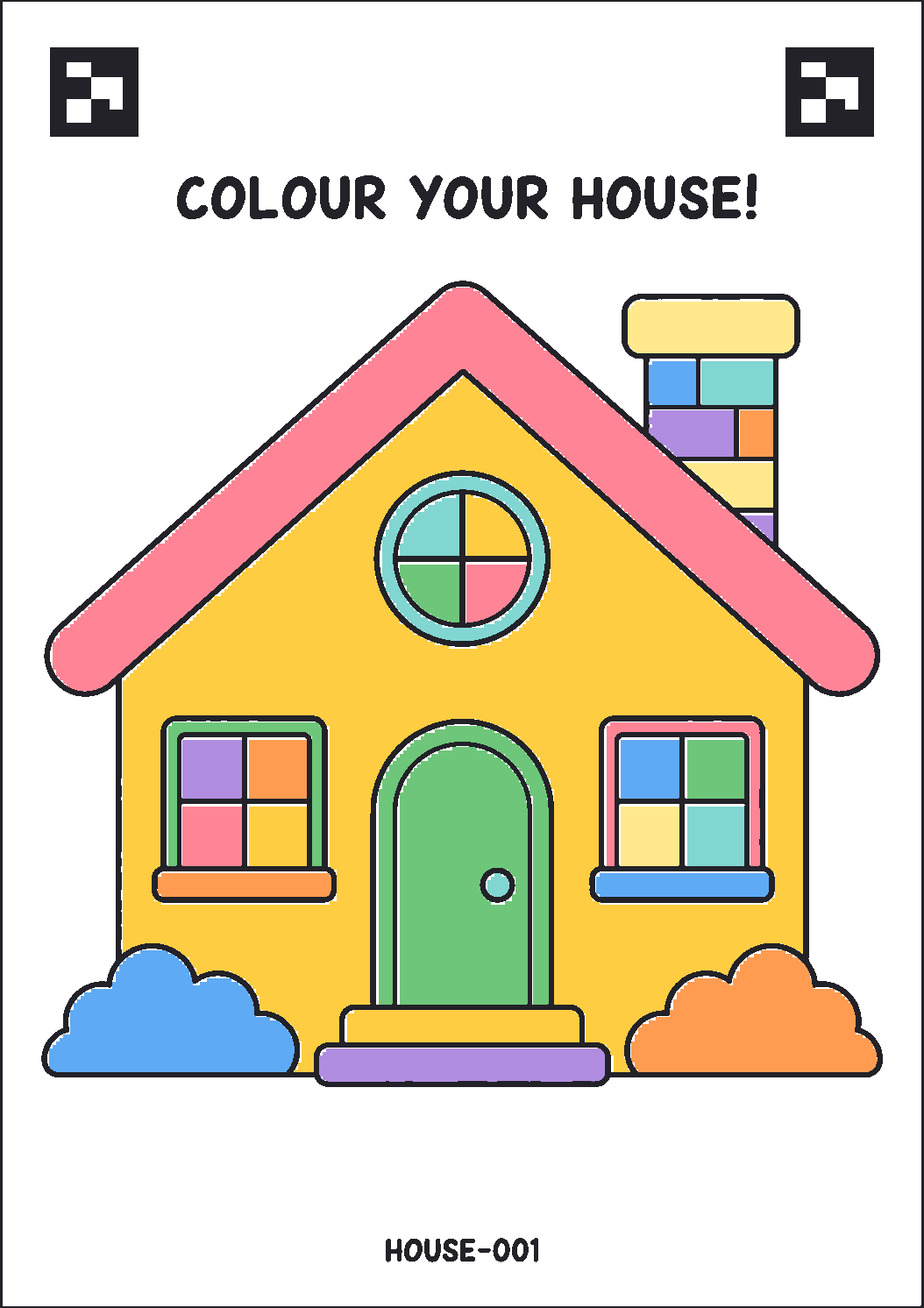 A coloured DraWorld house sheet